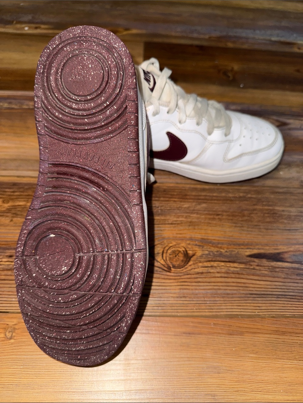 Nike Court Vision Low | Size 5Y(Women’s 6.5) | White/Burgundy - Picture 8 of 8